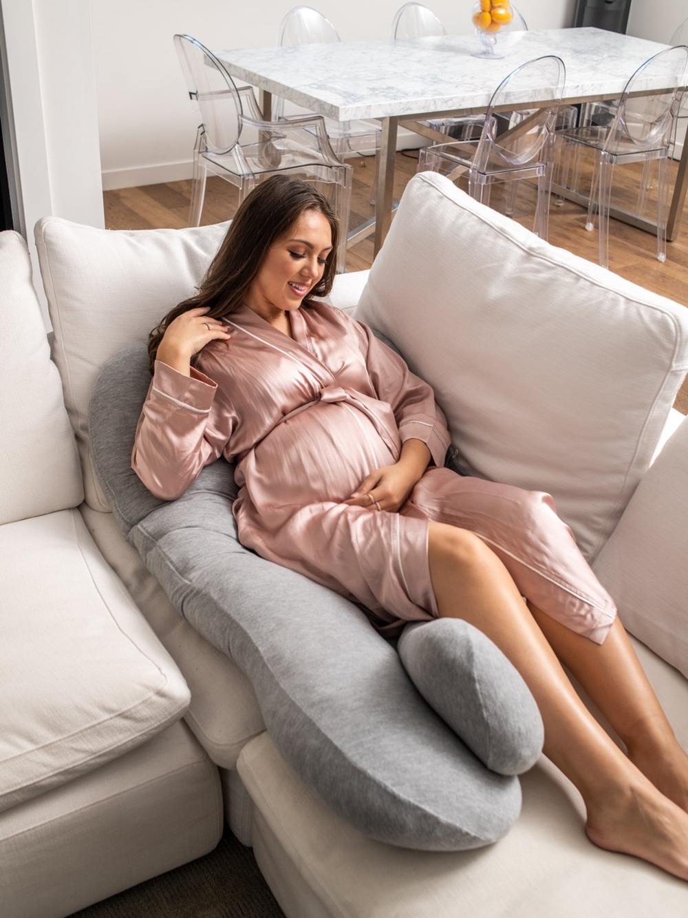 Soft Bamboo Full Body Pregnancy Pillow - Picture 3 of 8